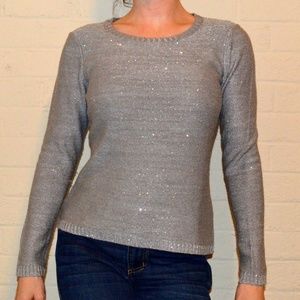 Brooks Brothers sparkle ribbon tie sweater